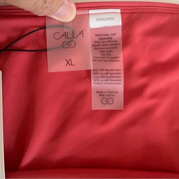 CALIA Women's Adjustable MidRise Ruched Side Swim Bottom XL Guava Pink
WSA23402 - Picture 3 of 10